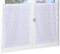 Atout Ciel Pair of Printed Curtains with Rod Pocket Finish Ready to Hang 2 x 60 x 120 cm White