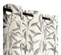 Atout Ciel Printed Net Curtain with Eyelets 140 x 240 cm Plant Design Ready to Hang White