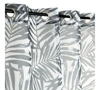 Atout Ciel Printed Net Curtain with Eyelets 140 x 240 cm Ready to Hang White and Dark Grey