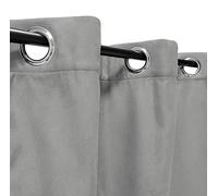Atout Ciel Thermal Faux Suede Fleece Lined Curtain 140 x 240 cm Ready to Hang Grey