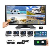 ATOVANKA 4 Channel Semi Truck Camera System with Apple Carplay & Andriod Auto,10.36 "IPS 360 Camera System for RV/Truck/Trailer/Semi Truck,24H Parking Monitoring,IP69K Waterproof
