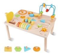 ATOYUS - Activity Table for 1-2 Year Old, 8 in 1 Wooden Montessori Activity Center, Toys for Toddlers 1-3, Sensory Play Table for Kids, 1st Birthday