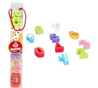 Atoz Classica Chunky Wooden Numbers Educational Toy Set, Colourful Number Blocks 0-9, Kids Learning Toy