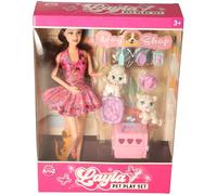 Atoz Layla Pet Play Set - 3 Assorted Designs, Toy Doll in a Fashionable Outfit with Pets and accessories, 29 cm, Suitable from 3 Years
