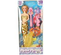 Atoz 30cm Marina the Mermaid Doll - Multicolour - 37cm x 16.5cm x 4.5cm - 4 Assorted