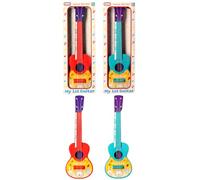 Atoz My 1st Guitar Toy, Music Party Theme, 4 Strings, for Ages 18 Months+, Red or Teal