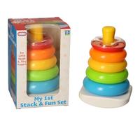 Atoz My 1st Stack & Fun Set, Rainbow Stacking Rings for 12+ Months, Educational Baby Toy