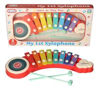 AtoZ My 1st Xylophone, 8 Metal Notes with Drum Pad, Educational Musical Toy, 18+ Months