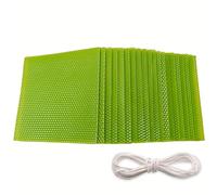 Atozbit Candles Making Sheet, Beeswax Honeycomb Candle Kit (8×8 in) - 20pcs in Green Color, with Cotton Wicks, Make Ideal Candles for Kids and Adults