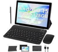 ATOZEE 10.1" Tablet with Keyboard, Android 13, 128GB ROM, 8MP+2MP Cameras, 6000mAh Battery, Bluetooth 5.0, Wifi6, OTG, FHD IPS Screen, Black