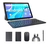ATOZEE Tablet 2 in 1 Android 14 Tablets with Keyboard 10 inch Tabletas, Include Mouse Stylus Case, 6000mAh 6GB RAM 32GB ROM 1024GB Expandable Tableta, 2MP+8MP Dual Camera, WiFi-6 Bluetooth Tablet PC.