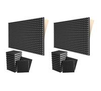ATOZS 24 Pack Self-Adhesive Sound Proof Foam Panels 2X12X12Inch Acoustic Panels with High Density,Pyramid Design Acoustic Foam