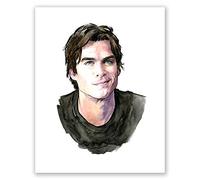 AtoZStudio A89 Ian Somerhalder Poster // Damon Salvatore Vampire Diaries Poster // Wall Art Portrait // Home Decor // Gift (8x10)
