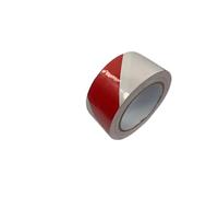 ATP Consumables Adhesive Hazard Tape Red and White - PVC Safety Tape, 50mm x 33m x 0.15mm Thickness - Durable and High Visibility for Marking - The Warning Crime Scene Tape - 1 Roll