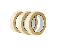 ATP Consumables Masking Tape 19mm x 50m - 0.12mm Thickness - Painting Tape - General Purpose - Decorating Tape - Ideal for Painting, DIY Projects, and Surface Protection - Decorating Tools - 3 Rolls