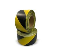 ATP Consumables Non Adhesive Barrier Tape Black and Yellow - PVC Safety Tape, 75mm x 500m x 20mm Thickness - High Visibility for Marking - The Warning Crime Scene Caution Tape - 1 Roll
