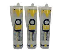 ATP Consumables OB1 Multi-Surface Construction Sealant & Adhesive - Paintable, Contact Adhesive & Wood Glue Strong for Furniture - Diamond Clear Waterproof Sealant 290ml - 3 Tubes