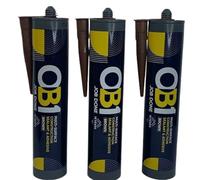 ATP Consumables OB1 Multi-Surface Construction Sealant & Adhesive - Waterproof Sealant - 290ml - Paintable, Contact Adhesive, and Wood Glue Strong for Furniture - Brown Silicone Sealant - 3 Tubes