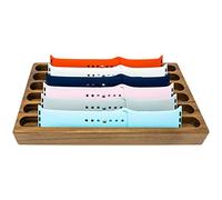 ATP MODERN Walnut Watch Band Display Organizer - Wooden Strap Holder Portfolio - Compatible With All Apple Watch Bands 38mm, 42mm and 44mm (6, Walnut)