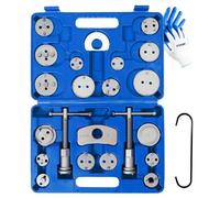 ATPEAM Brake Caliper Piston Rewind Tool, Disc Brake Wind Back Tool Kit | 18PCS brake caliper tool set, magnetic left right hand spindle, hardened steel plates, rewinds pistons without damage