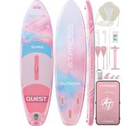 ATPROSS Stand Up Paddling Board with Accessories Set, 126 x 84 cm, Extra Wide Paddling Board for 2 People, 200 kg Load Capacity, Stand Up Paddle, Paddle, Non-Slip Surfing