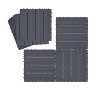 ATR ART TO REAL Composite Decking Tiles,Plastic Boards Outdoor Garden Flooring,30x30cm Patio Paving Slabs Decking Squares,9x Anti-Slip Interlocking Click,Great Drainage