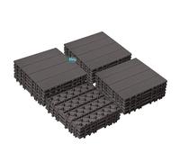 ATR ART TO REAL Garden Decking Tiles,Plastic Decking Boards with Anti-Slip Surface,Easy Snap Interlocking Click Composite decking Tiles for Outdoor Balcony Patio Flooring,30x30cm,9 Pcs (Coffee)