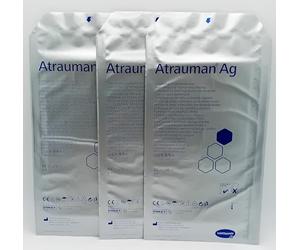 Atrauman Ag 10cm x 20cm - Pack of 3 | Silver-Impregnated Non-Adherent Dressings | Antimicrobial Wound Care