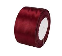 ATRBB 25 Yards 2 inches Wide Wine Red Satin Ribbon for Gift Wrapping
