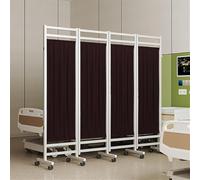 ATRBNCX 4-Panel Medical Privacy Partition Screen, Room Divider, 6ft Tall Rolling Room Divider For Doctor's Office Beauty Salons Clinic Hospitals Wards, Room Divider Pane(Color:Brown)