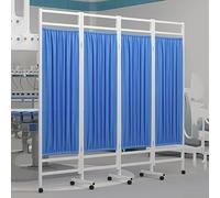 ATRBNCX 4-Panel Medical Privacy Partition Screen, Room Divider, 6ft Tall Rolling Room Divider For Doctor's Office Beauty Salons Clinic Hospitals Wards, Room Divider Pane(Color:Blue)