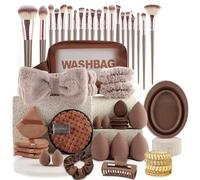atrccs 48pcs Makeup Brushes Set, Professional & Newbie-friendly Foundation Powder Concealers Eye Shadows Blush Makeup Brushes Tool Set, Premium Synthetic Facial Makeup Accessories with Bag