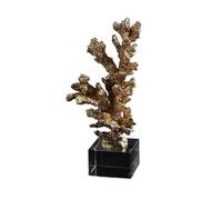 ATREDESES Desktop Statues Home Living Room Desktop Luxury Gilded Marble Coral Art Decoration Ornaments Home Decorative Statues