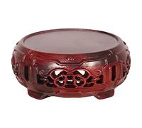 ATREDESES Plant Stand Indoor Bonsai Display Stand Wooden Round Display Base Bracket Stone Ornament Base For Small Things Statue Vase Bonsai display stand(S)