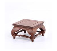 ATREDESES Plant Stand Indoor Wood Carving Crafts Decoration Base Solid Wood Bracket Rectangular Strange Stone Flower Pot Buddha Statue Base Bonsai display stand(S)