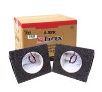 Atrend Bbox Pro Audio Tuned 6.5" Speaker Enclosure - Premium Sound & Bass Enhancement - Nickel Terminals - Car/Truck Ready - 18 Gauge Audio Cables - Set of 2 (Charcoal)