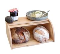 ATRIA Large Wooden Roll Top Bread Bin for Kitchen - No Assembly, Wide Opening, & Solid Bamboo Wood Keeps Bread Fresh & Kitchens Clutter-Free