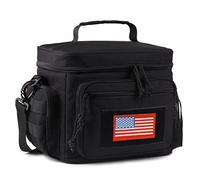 ATRIPACK Lunch Box for Men, Tactical Lunch Bag MOLLE Webbing Leakproof Insulated Large Lunch Cooler Women Adult Meal with Adjustable Shoulder Strap Lunch Pail for Work Finishing Picnic Office (Black)