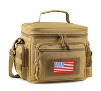 ATRIPACK Lunch Box for Men, Tactical Lunch Bag MOLLE Webbing Leakproof Insulated Large Lunch Cooler Women Adult Meal with Adjustable Shoulder Strap Durable Lunch Pail (Brown)