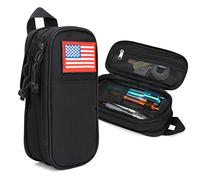 ATRIPACK Pencil Case Big Capacity High Large Storage Tactical Small Tool Pouch Bag Marker Pen Case Stationery Bag Travel Holder School College Office Organizer for Kids Men Women Adult Teens (Black)