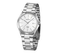 Atrium A33-30 Men's Watch Stainless Steel Analogue Quartz 10 Bar Sapphire Glass with Stainless Steel Strap and Date Display Silver White