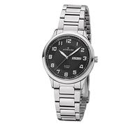 Atrium A39-31 Men's Stainless Steel Analogue Quartz Watch 10 Bar with Stainless Steel Strap and Day of the Week Date Display Silver, silver, Bracelet