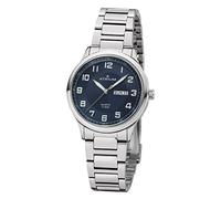 Atrium A39-35 Men's Stainless Steel Analogue Quartz Watch 10 Bar with Stainless Steel Strap and Day of the Week Date Display Silver, silver, Bracelet