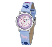 Atrium A47-12 Children's Watch Girls Analogue Quartz Extra Clear with Faux Leather Strap Horses Lilac Purple, lilac, Classic