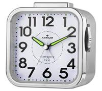 Atrium Analog Quartz Alarm Clock Silver A530-19 No Ticking Large Numbers