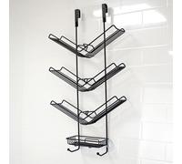 Atrium Collection Black Steel Hanging Shower Caddy Showerdrape Black One Size
