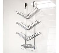 Showerdrape Hanging Over Door Screen Shower Caddy Rack Storage Bathroom Tidy Hook Chrome Modern, Atrium