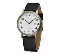 Atrium Men's Titanium Analogue Quartz Watch with Date Display and Black Leather Strap A40-10, black, Strap.
