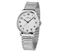 ATRIUM Women's and Men's Watch Very Clear Silver Quartz 3 Bar Steel Strap Flex Band A36-50, White, 37 mm Gehäusedurchmesser