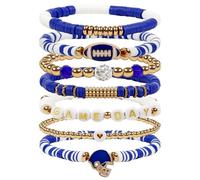 ATRIYFUL Game Day Football Bracelets for Women: Stackable Stretch Sports Bracelets for Fans, Football Mom Accessories & Outfits, Stretch Bracelets, Clay Beaded, no gemstone
